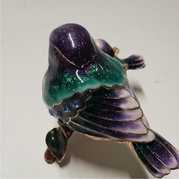 Jay Strongwater Purple and Green Bird Figurine - Picture 4 of 6